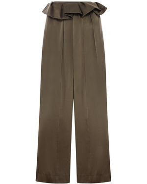 KHAITE Kira Wide Leg Pants - Green