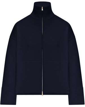 Max Mara Pure High Neck Sweatshirt With Zip - Blue