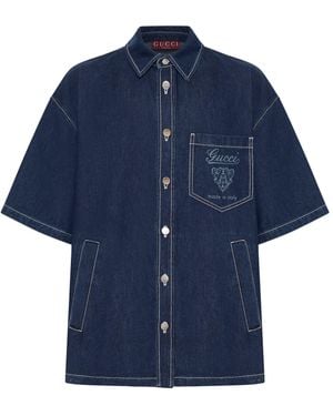 Gucci Lasered Denim Shirt - Blue