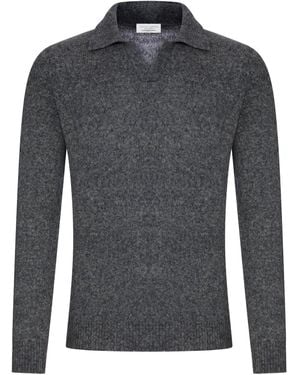 Roberto Collina Maglione a polo in lana - Grigio