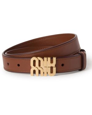 Miu Miu City Leather Belt - Brown