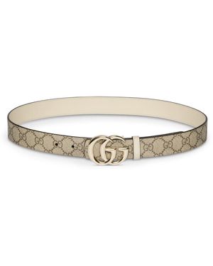 Gucci Gg Marmont Reversible Belt - White