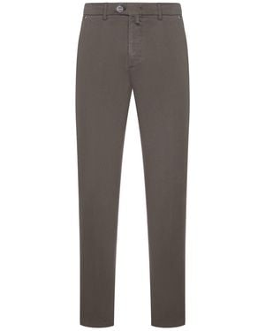 Kiton Slim-Fit Cotton Pants - Gray