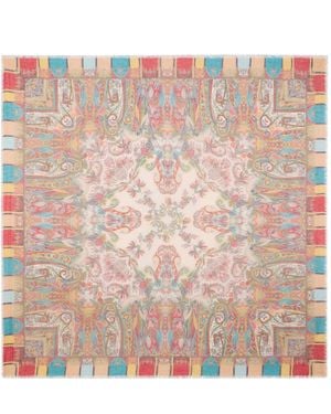 Etro Modal Blend Scarf With Paisley Foliage Pattern - Pink