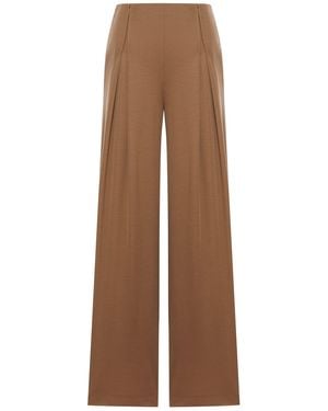 Max Mara Pure Wool Jersey Pants - Brown