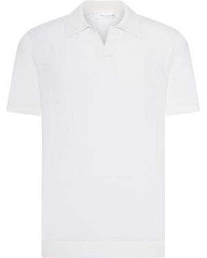 Roberto Collina Cotton Polo Shirt Without Buttons - White