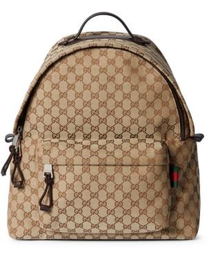 Gucci Gg Fabric Backpack Medium Size - Natural