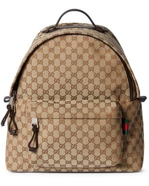 Gucci Gg Fabric Backpack Medium Size - Natural