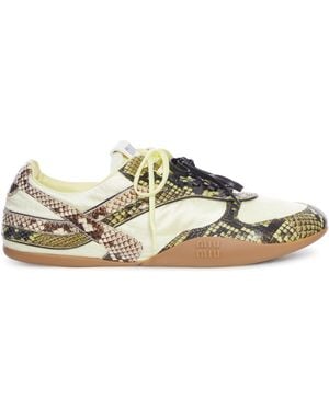 Miu Miu Python-Effect Sneaker - Brown