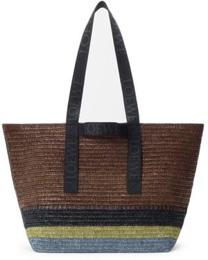 Loewe Raffia Fold Shopper - Brown