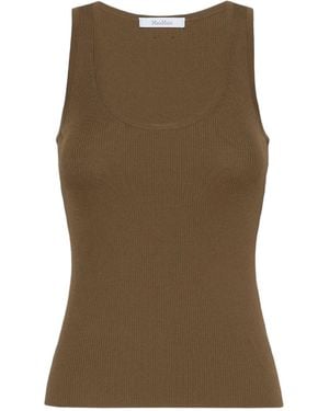 Max Mara Fitted Ribbed Top - Green