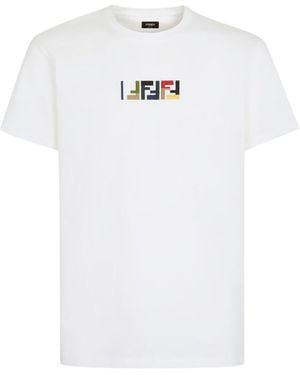 Fendi Cotton T-Shirt With Embroidery - White