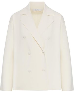 Max Mara Pure Double-breasted Viscose Crepe Jacket - White