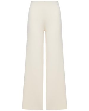 Max Mara Pure Crepe Knit Trousers - White