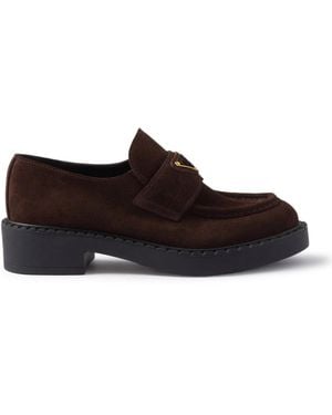 Prada Mocassini chocolate in pelle scamosciata - Marrone