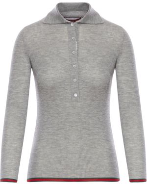 Gucci Cashmere And Silk Polo - Grey