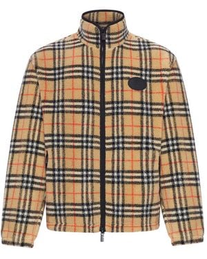 Burberry Checked Cashmere And Wool Blend Fleece - Brown