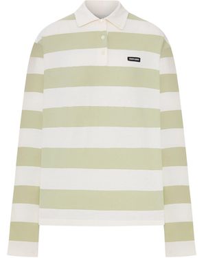 Miu Miu Striped Jersey Polo - White