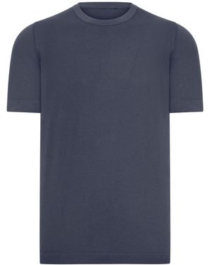 Nome G Short-Sleeved Cotton Knitted T-Shirt - Blue