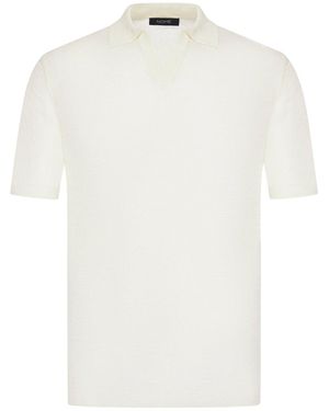 Nome G Short-Sleeved Linen Polo Shirt - White
