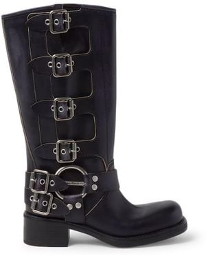 Miu Miu Leather Boots - Black