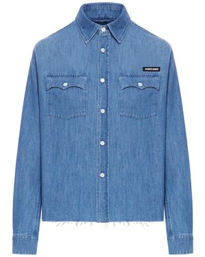 Miu Miu Camicia in denim chambray - Blu
