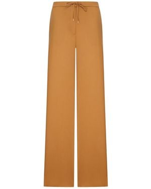 Max Mara Lightweight Wool Canvas Pants - Natural
