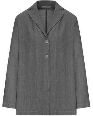 Transit Single-breasted Linen Jacket - Grey
