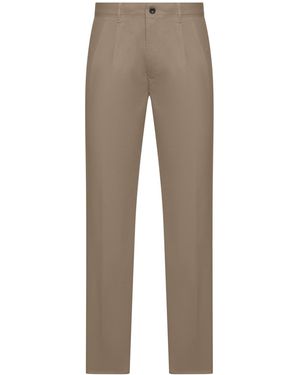 Incotex Straight Leg Tailored Cotton Trousers - Grey