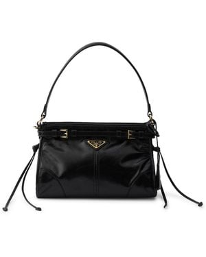 Prada Borsa a mano bonnie small in pelle - Nero