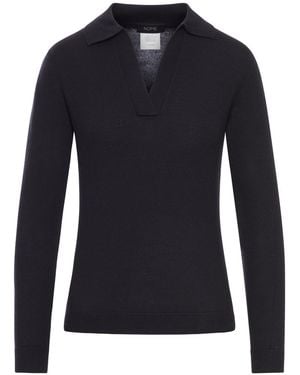 Nome G Long-sleeved Wool Polo Shirt - Blue