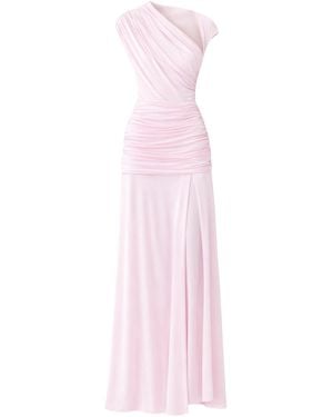 Self-Portrait Long Draped Jersey Dress - Pink