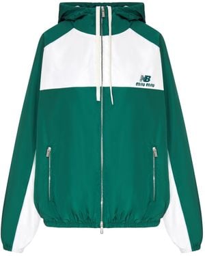 Miu Miu New Balance X Technical Poplin Windbreaker Featuring Coco Gauff - Green