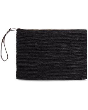 IBELIV Ampy Raffia Clutch - Black