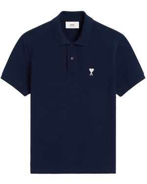 Ami Paris Polo ami de coeur in cotone marino - Blu