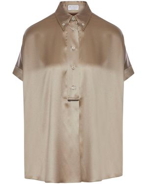 Brunello Cucinelli Camicia in seta - Neutro