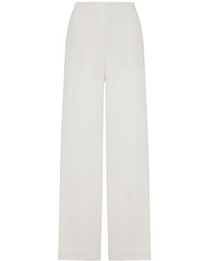 Transit Palazzo Trousers In Viscose - White