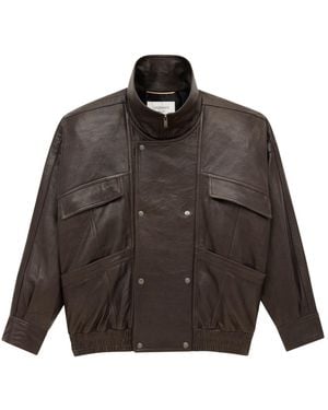 Saint Laurent Balloon Lambskin Bomber - Brown