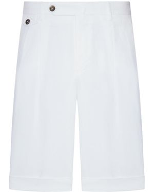 PT Torino Linen Blend Bermuda Shorts - White