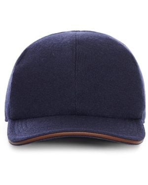 Kiton Cashmere Baseball Hat - Blue