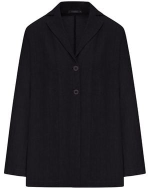 Transit Single-breasted Linen Jacket - Blue