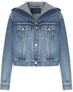 Alaïa Hooded Denim Jacket - Blue