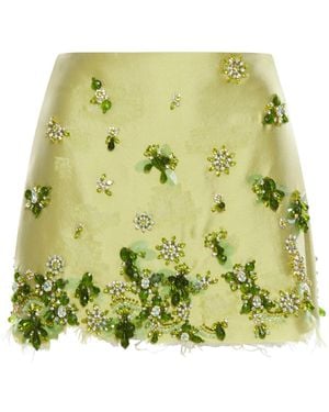 Prada Minigonna in seta con applicazioni - Verde