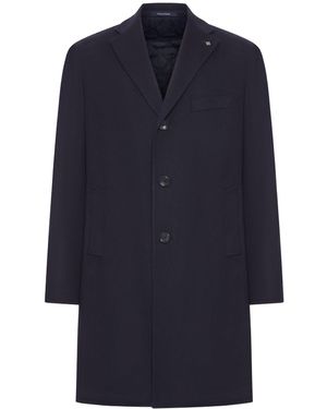 Tagliatore Single-Breasted Virgin Wool Coat - Blue