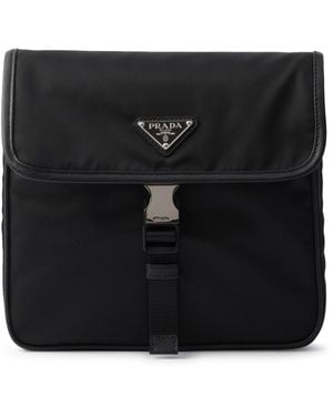 Prada Re-Nylon And Saffiano Shoulder Bag - Black
