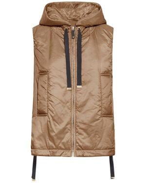 Max Mara Padded Vest With Hood - Brown
