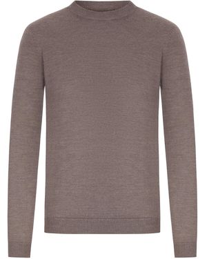 Nome G Maglione girocollo in maglia fine - Marrone