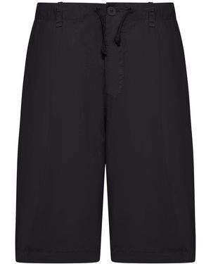 Transit Lightweight Cotton Bermuda Shorts With Drawstring - Blue