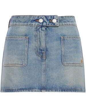 Courreges Mini-Jupe En Jean Signature - Blue