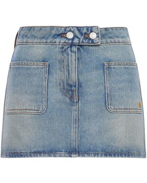 Courreges Mini-Jupe En Jean Signature - Blue